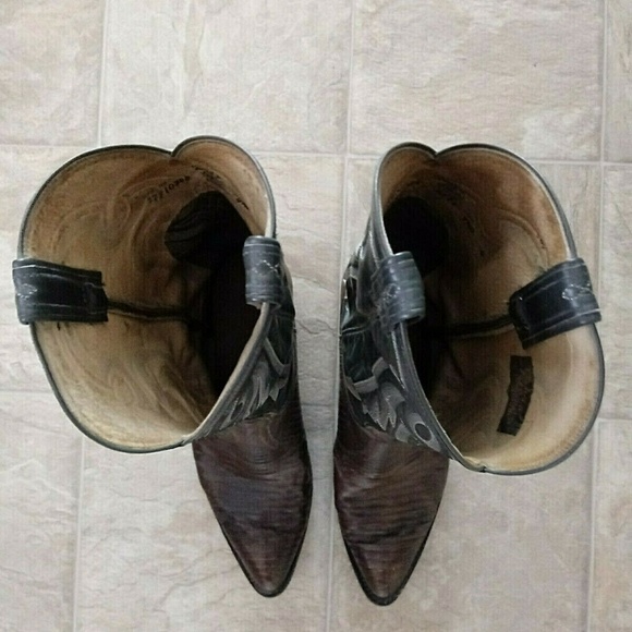 Vintage Tony Lama Lizard Cowboy Boots Size 9.5 D - Picture 5 of 7